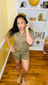 Dusty olive cute romper